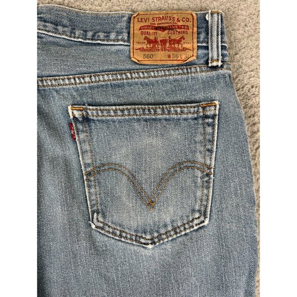 Levis 560 Mens Comfort Fit Tapered Jeans Size 36x30 (ACTUAL 34x28.5) USA Classic - Picture 5 of 16
